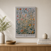 Consider The Wildflowers Christian Wall Art Bible Verse Wall Art Scripture Decor Wall Art Posters Landscape Mural Wall Art, Modern Wall Decor, 24x36 UNFRAMED - Format: Stretched Canvas