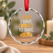 Cookie Baker Funny Baking Gift For Cookie Lovers Holiday Decor Glass Ornament - Material: Circle Glass Ornament