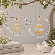 Cookie Baker Funny Baking Gift For Cookie Lovers Holiday Decor Glass Ornament - Material: Heart Glass Ornament