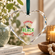 Cooking Black Belt Chef Gift Culinary Kitchen Decoration Glass Ornament - Material: Heart Glass Ornament
