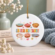 Cooking Lover Baker Life Gift Kitchen Holiday Decoration Glass Ornament - Material: Circle Ceramic Ornament