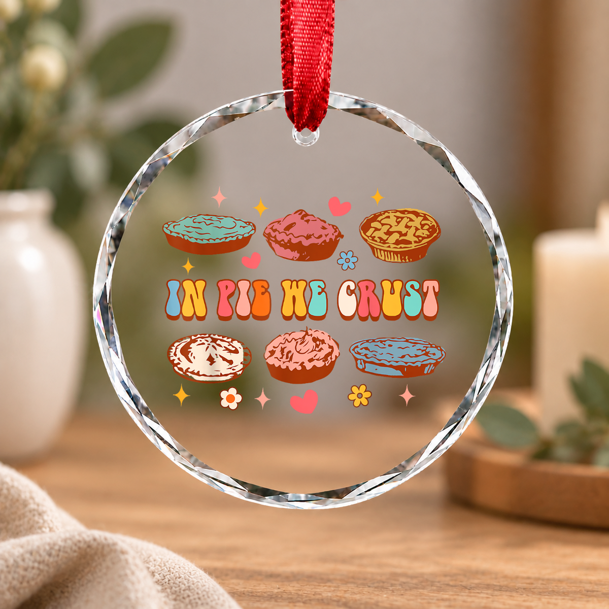 Cooking Lover Baker Life Gift Kitchen Holiday Decoration Glass Ornament - Material: Circle Glass Ornament