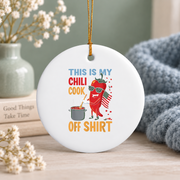 Cooking Lover Kitchen Design Gift Chef Baker Decoration Glass Ornament - Material: Circle Ceramic Ornament