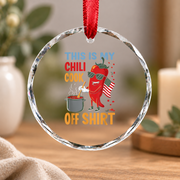Cooking Lover Kitchen Design Gift Chef Baker Decoration Glass Ornament - Material: Circle Glass Ornament