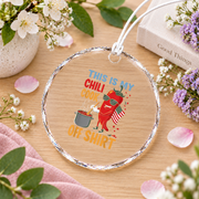 Cooking Lover Kitchen Design Gift Chef Baker Decoration Glass Ornament - Material: Circle Glass Ornament