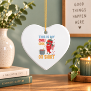 Cooking Lover Kitchen Design Gift Chef Baker Decoration Glass Ornament - Material: Heart Ceramic Ornament