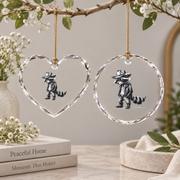Cool Cowboy Cowgirl Western Country Style Glass Ornament - Material: Heart Glass Ornament