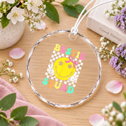 Coquette Bestie Squad Matching Friends Gift Party Decoration Glass Ornament - Material: Circle Glass Ornament