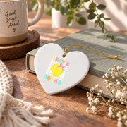 Coquette Bestie Squad Matching Friends Gift Party Decoration Glass Ornament - Material: Heart Ceramic Ornament