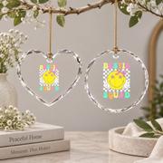 Coquette Bestie Squad Matching Friends Gift Party Decoration Glass Ornament - Material: Heart Glass Ornament