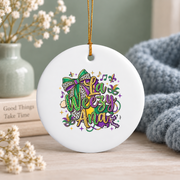 Coquette Bow Cute Girly Aesthetic Decoration Gift Glass Ornament - Material: Circle Ceramic Ornament