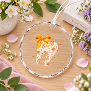 Coquette Bow Dental Assistant Hygiene Gift Decoration Glass Ornament - Material: Circle Glass Ornament