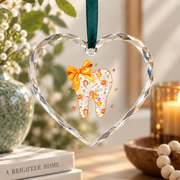 Coquette Bow Dental Assistant Hygiene Gift Decoration Glass Ornament - Material: Heart Glass Ornament