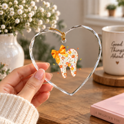 Coquette Bow Dental Assistant Hygiene Gift Decoration Glass Ornament - Material: Heart Glass Ornament