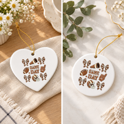Coquette Bow Football Lover Game Day Gift For Fans Glass Ornament - Material: Heart Ceramic Ornament