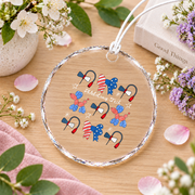 Coquette Bow Phlebotomy Tech Gift Healthcare Worker Decoration Glass Ornament - Material: Circle Glass Ornament