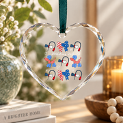 Coquette Bow Phlebotomy Tech Gift Healthcare Worker Decoration Glass Ornament - Material: Heart Glass Ornament