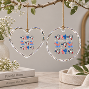 Coquette Bow Phlebotomy Tech Gift Healthcare Worker Decoration Glass Ornament - Material: Heart Glass Ornament