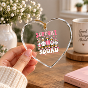 Coquette Goose Breast Cancer Support Pink Ribbon Glass Ornament - Material: Heart Glass Ornament