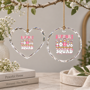 Coquette Goose Breast Cancer Support Pink Ribbon Glass Ornament - Material: Heart Glass Ornament