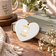 Cornhole And Beer Game Lover Glass Ornament - Material: Heart Ceramic Ornament