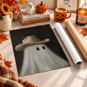 Cowboy Ghost Halloween Print Western Wall Art Southwestern Style Spooky Fall Decor Poster - Format: Rolled Canvas