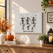 Cowboy Skeleton Halloween Poster Funny Western Style Seasonal Wall Decor Print - Format: Stretched Canvas