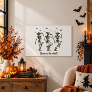 Cowboy Skeleton Halloween Poster Funny Western Style Seasonal Wall Decor Print - Format: Unframed Paper Poster