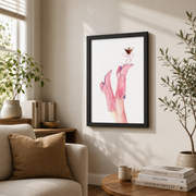 Cowgirl Boots Espresso Martini Wall Art Pink Western Poster Preppy Trendy Dorm Decor - Format: Black Framed Poster