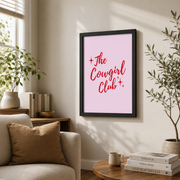 Cowgirl Club Western Wall Art Pink Retro Poster Girly Aesthetic Funky Trendy Dorm Room Decor - Format: Black Framed Poster