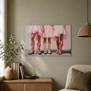Cowgirl Western Wall Art Pink Coastal Cowgirl Poster Trendy Cowboy Boots Girly Room Decor - Format: Unframed Paper Poster