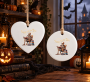 CPA Accountant Skeleton Ornament with Funny Career Design Glass Ornament - Material: Circle Ceramic Ornament