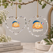 Croissant Lover French Baking Gift Breakfast Kitchen Decor Glass Ornament - Material: Heart Glass Ornament