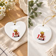 Cupcake King Cake Baker Gift Kitchen Decoration Holiday Glass Ornament - Material: Heart Ceramic Ornament
