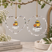 Cute Basketball Chick Sports Lover Glass Ornament - Material: Heart Glass Ornament
