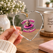 Cute Cappuccino Ballerina Coffee Dance Theme Glass Ornament - Material: Heart Glass Ornament