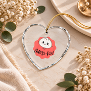 Cute Dumpling Food Pun Baby Shower Ceramic Ornament - Material: Heart Glass Ornament