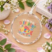 Cute Fish Autism Awareness Ornament Glass Ornament - Material: Circle Glass Ornament