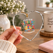 Cute Fish Autism Awareness Ornament Glass Ornament - Material: Heart Glass Ornament
