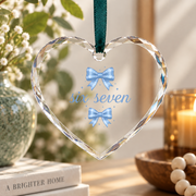 Cute Girls Preppy Coquette Bow Aesthetic Gift For Teens Glass Ornament - Material: Heart Glass Ornament