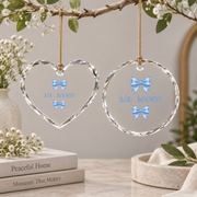 Cute Girls Preppy Coquette Bow Aesthetic Gift For Teens Glass Ornament - Material: Heart Glass Ornament