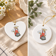Cute Lamb Cooking Funny Animal Gift Kitchen Decoration Glass Ornament - Material: Heart Ceramic Ornament