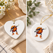 Dabbing Basketball Sunglasses Sports Glass Ornament - Material: Heart Ceramic Ornament