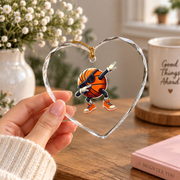 Dabbing Basketball Sunglasses Sports Glass Ornament - Material: Heart Glass Ornament