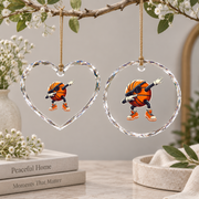Dabbing Basketball Sunglasses Sports Glass Ornament - Material: Heart Glass Ornament