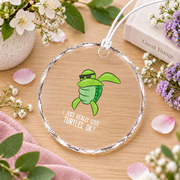 Dabbing Sea Turtle Turtle Lover Ocean Animal Glass Ornament - Material: Circle Glass Ornament