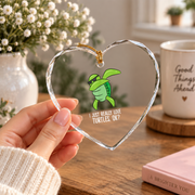 Dabbing Sea Turtle Turtle Lover Ocean Animal Glass Ornament - Material: Heart Glass Ornament