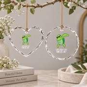 Dabbing Sea Turtle Turtle Lover Ocean Animal Glass Ornament - Material: Heart Glass Ornament