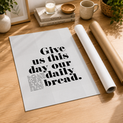 Daily Bread Poster, Bible Verse Wall Art, Matthew 6 Christian Print, The Lord'S Prayer Full Text Esv Poster Dining Room Art Wall Art, Modern Wall Decor, 12x18 UNFRAMED - Format: Rolled Canvas