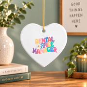 Dental Office Manager Appreciation Gift Decoration Glass Ornament - Material: Heart Ceramic Ornament